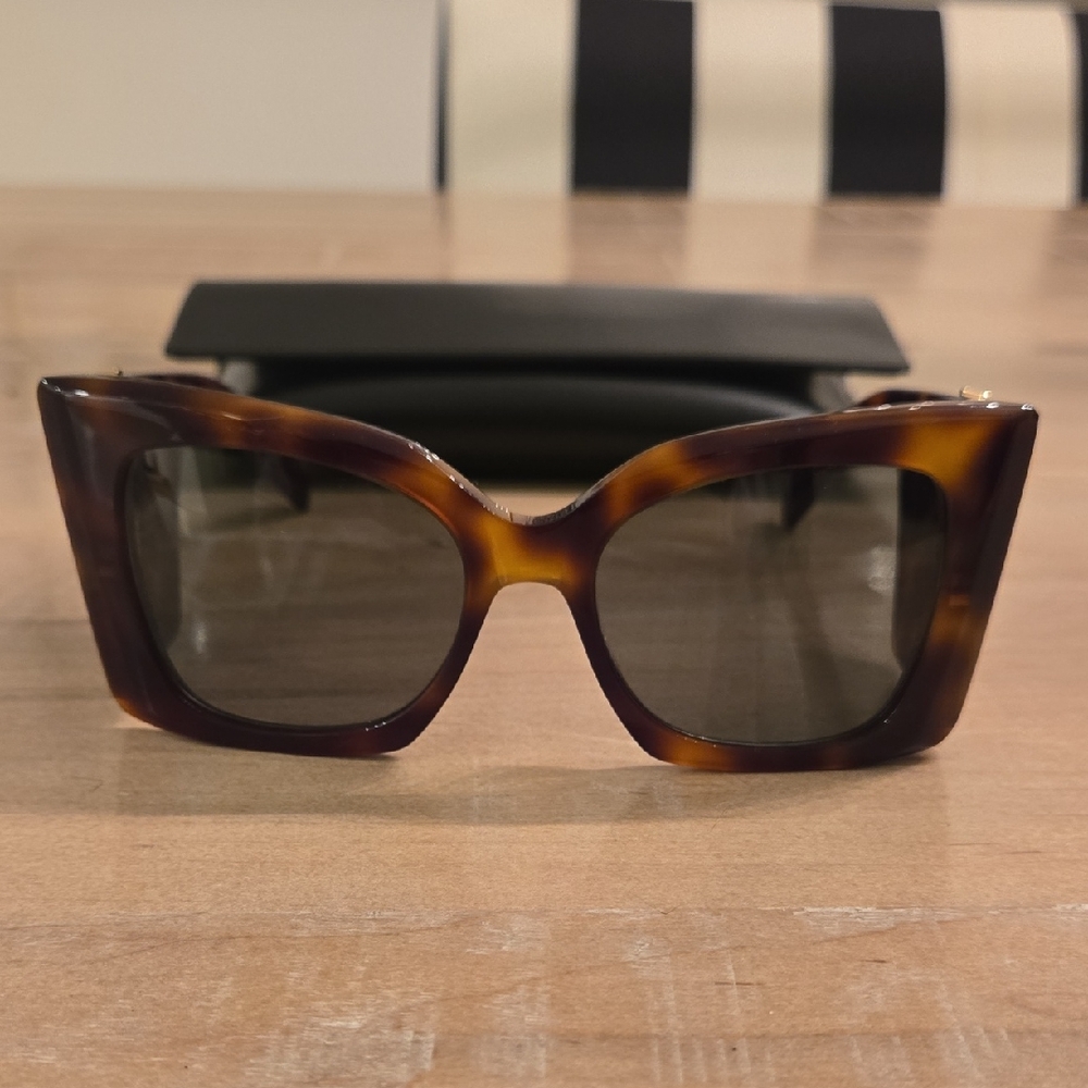 Yves Saint Laurent Brown Sunglasses With Case And Cloth